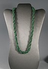 Old Chinese Burmese Jadite Jade Green Three Strand Necklace 24"