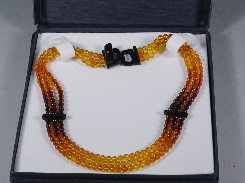 Antique 3 Strand Baltic Amber Necklace Yellow Honey Cognac Cherry