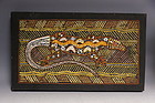 Aboriginal Art Ochre Painting Lizard with Snake by Timaepatua