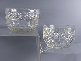 Rare Pair of Anglo Irish Cut Crystal Finger Bowls, 19th C