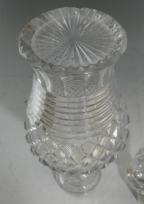 Rare Pair of Antique Anglo Irish Cut Crystal Decanters, 200 Years Old