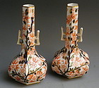 Pair of Antique Royal Crown Derby Old Imari Pattern Vases
