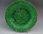 Antique Green Majolica Plate by Wardle, England 1880