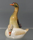 Herend Porcelain Natural Pair of Ducks Figurine, Hungary
