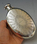 Antique Sterling Silver Tiffany & Co Flask with Hinged Screw Top
