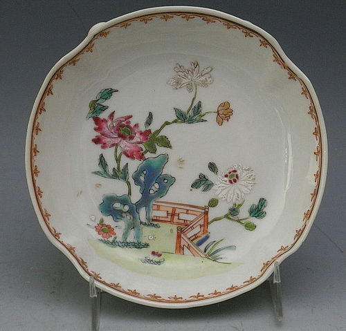 Small Chinese Kangxi Porcelain Plate Dish with Garden Scene