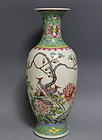 Chinese Famille Rose Porcelain Vase with Birds and Peony