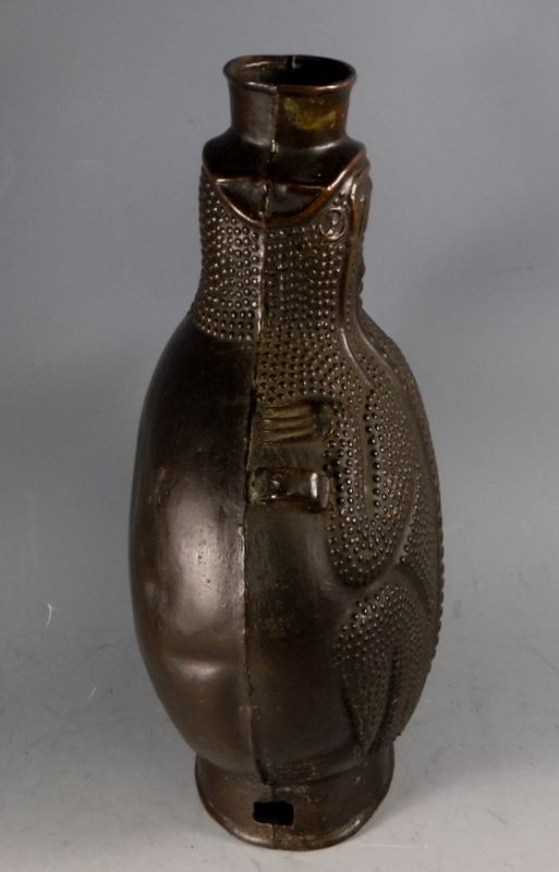 Large 19th C Chinese Tibetan Bronze Frog Vessel Vase