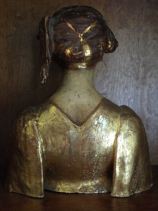 Antique Italian Florentine Terracotta Bust Renaissance Woman Statue