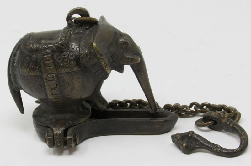 South Asian Cast Bronze Elephant Hanging Oil Lamp
