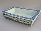 Chinese Porcelain Footed Bulb Planter Underglaze Blue, Qing