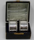 Pair Edwardian English Sterling Silver Napkin Rings in Original Box