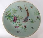 Large Chinese Celadon Porcelain Plate with Insects, Tongzhi MK