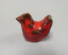 Vintage NC Pottery Owens Red Glaze Mini Chicken