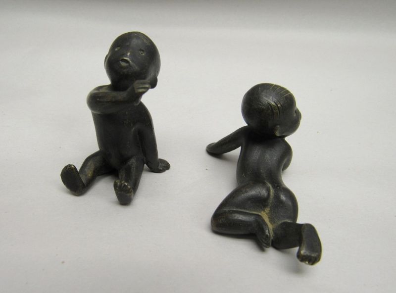 Pair of Art Deco Hagenauer Austrian Miniature Black Babies