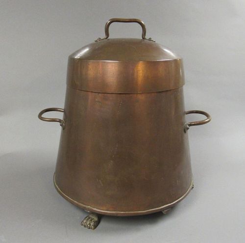 Antique Copper Doofpot, Dutch Coal Canister Bucket