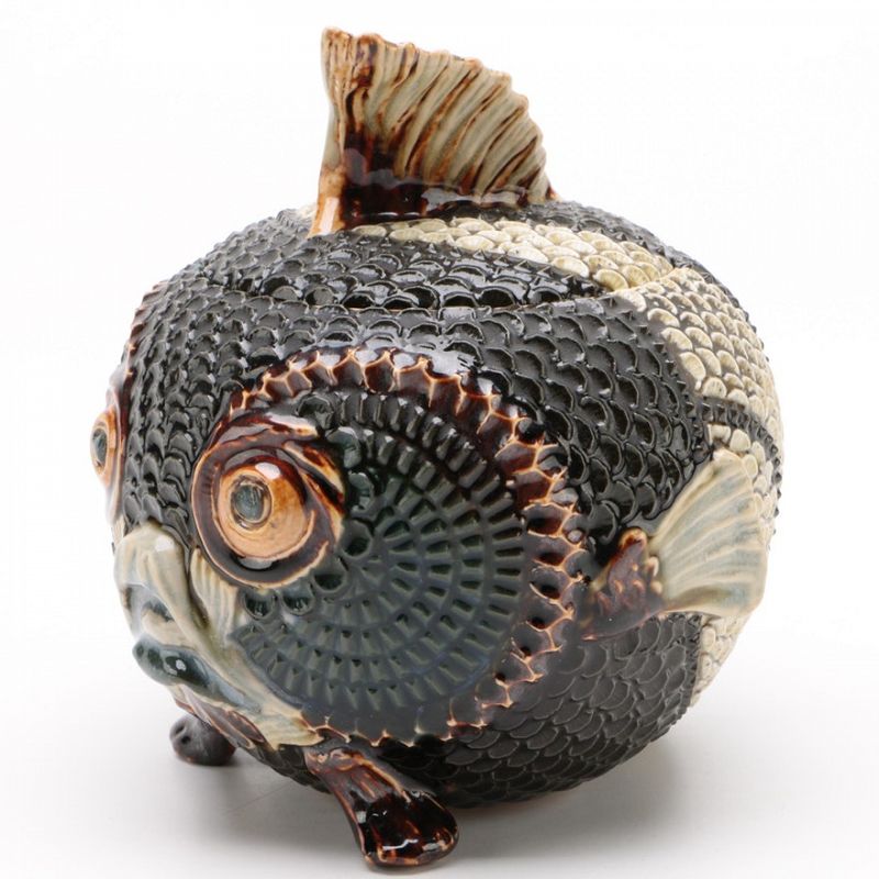 Rare Doulton Lambeth Blowfish Humidor Jar by Mark Marshall