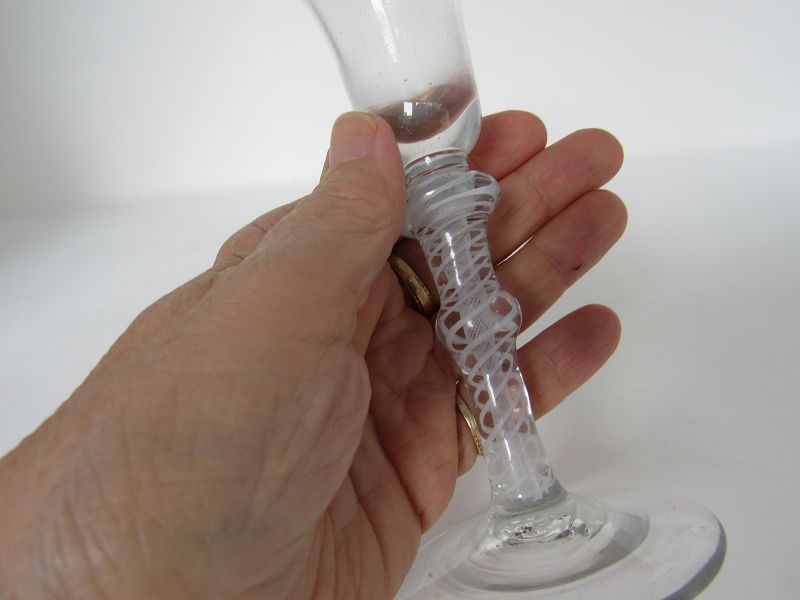 Georgian Double Knopped Double Series Air Twist Wine Glass c1750