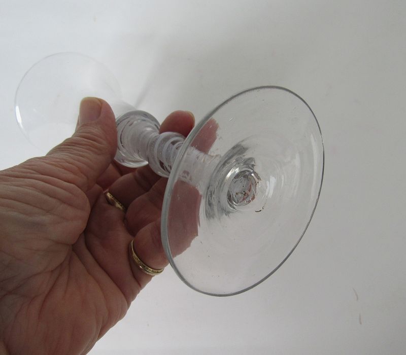 Georgian Double Knopped Double Series Air Twist Wine Glass c1750