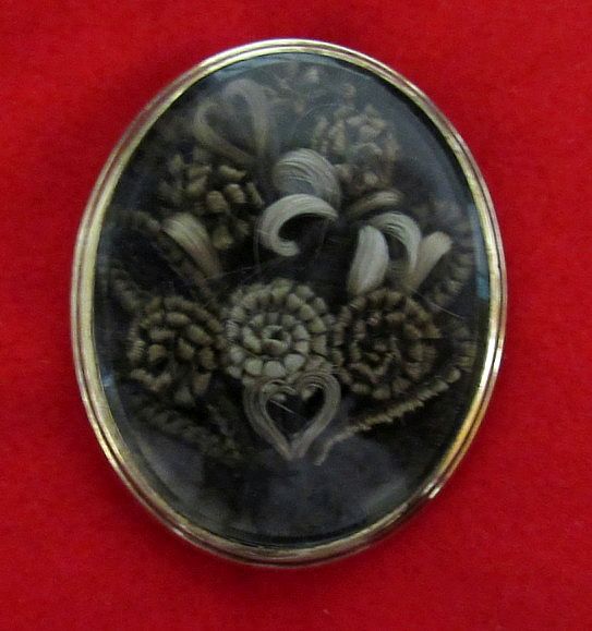 Spectacular Victorian Remembrance Hair Brooch, Dated 1843