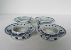 Chinese Underglaze Cobalt Blue Porcelain Tea Bowl Stand, Set of 4