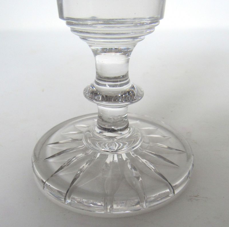 6 Antique Georgian Cut Crystal English Wine Glasses