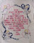 Embroidered Child's Prayer Sampler Crib Quilt with Children Pets