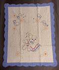 Baby's Crib Quilt with Singing Bluebirds, Children, Morning Glories