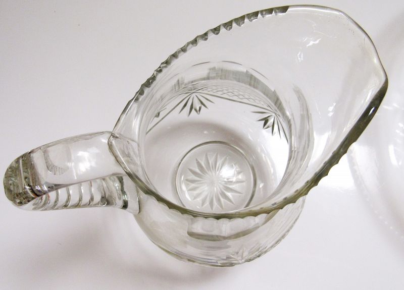 Rare American Cut Glass Wash Basin and Pitcher, Circa 1820