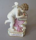 Antique Meissen "Love Captive" Porcelain Figurine Heart Cage