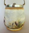 Taylor Tunnicliffe Co Tapestry Ware Biscuit Jar with Cranes and Quail