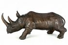 Large Vintage Bronze Animal Rhino Rhinosaurus Statue