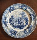 Rogers Staffordshire Blue and White Transferware Plate The Drama