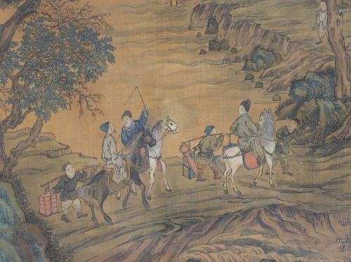 Antique Chinese Ink on Silk Painting Signed