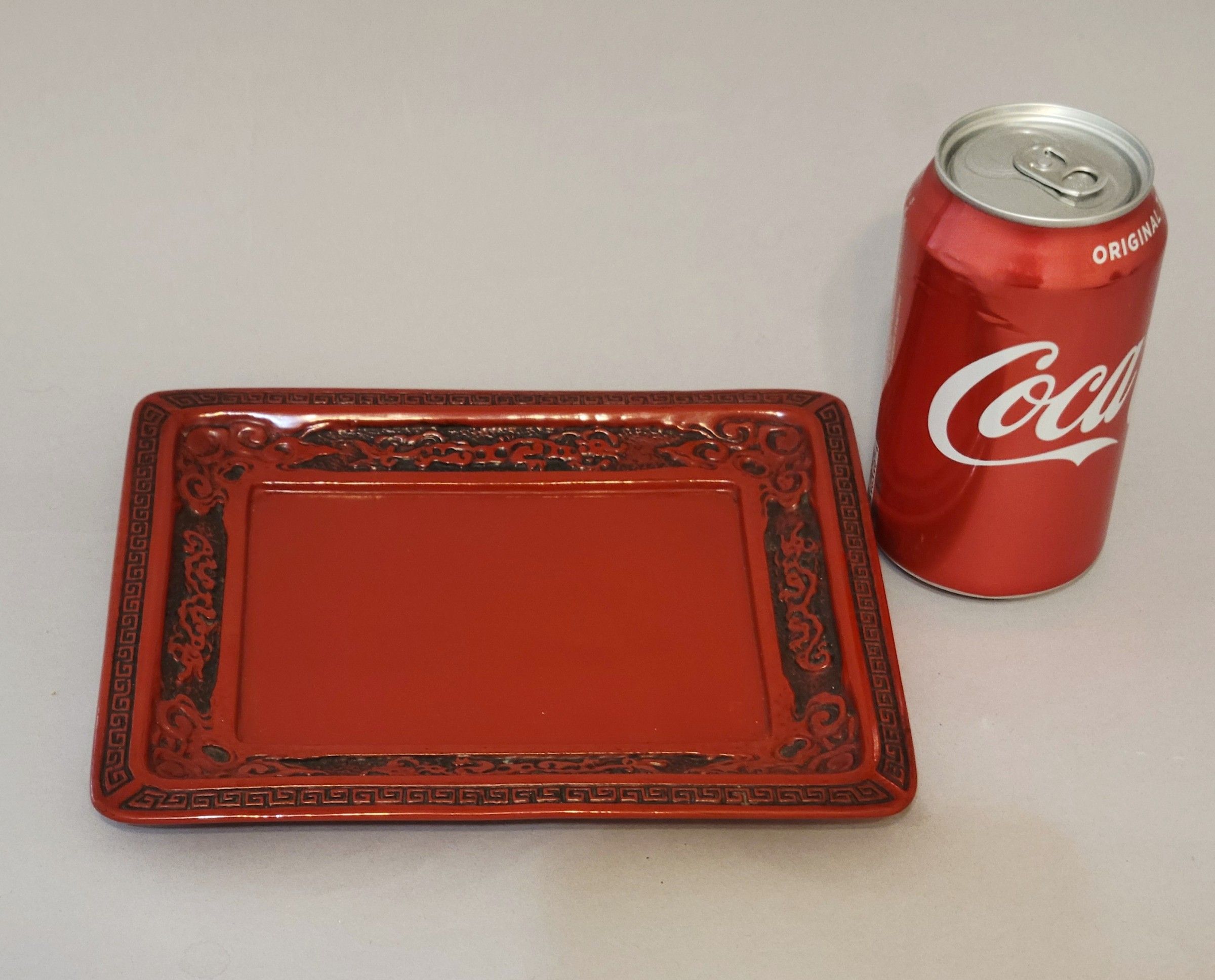 Antique Japanese Red Lacquer Tray, Taisho