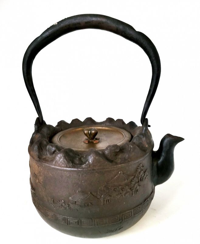 19th C Japanese Cast Iron Water Kettle or Teapot