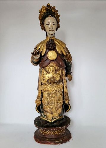 Large 18th Century Asian Stoneware Statue of Quan Yin
