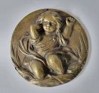 19th C French Bronze Baby Moses Architectural Plaque