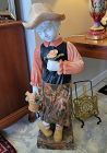 20th C Multi-Color Italian Marble Sculpture Child With Basket Statue