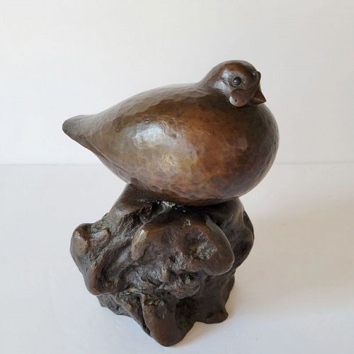 American Bronze Bird Sculpture of Quail by Howard Wheatley Allen