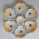Antique Carl Tielsch Blue with Gold Porcelain Oyster Plate
