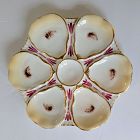 Antique Carl Tielsch Porcelain Red Pink Oyster Plate