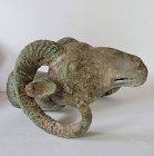 Early 20th C Archaic Style Bronze Ram's Head