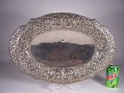 Large Oval 1930’s Thai Chased Silver Tray