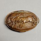 Coquilla Nut Snuff Box of Napoleon Thrown From Horse and Dog