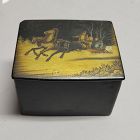 ntique Russian Troika Papier Mache Tea Caddy, 19th Century