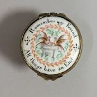 18th C Battersea Bilston Rememberence Enamel Patch Box