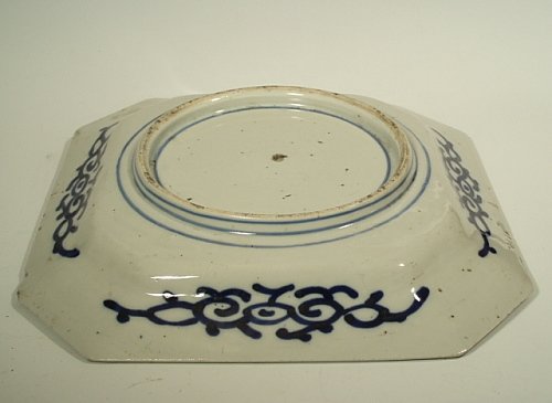 Japanese Blue and White Porcelain Arita Hagiware Dish