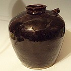Chinese Stoneware Wine Jug Pot, Late Qing Dynasty