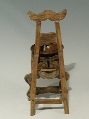 Rare Chinese Wood Opium Tar Den Lamp, Circa 1900